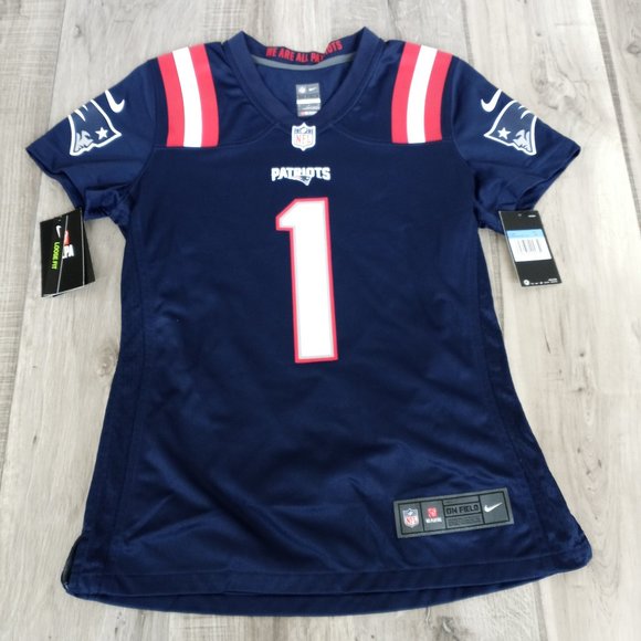 Women's Nike NFL Jersey New England Patriots #1 CamNewton NEW WITH TAGS
